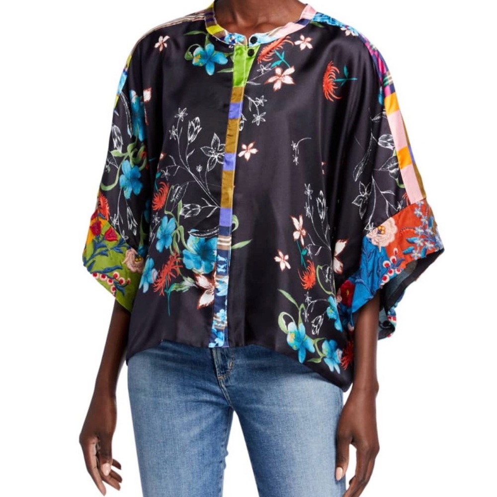 Johnny Was reversible NWT Multicolor Floral Top